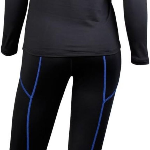 Ultimate Warmth: Women's Fleece Lined Performance Thermal Underwear, Black Small - Picture 3 of 5